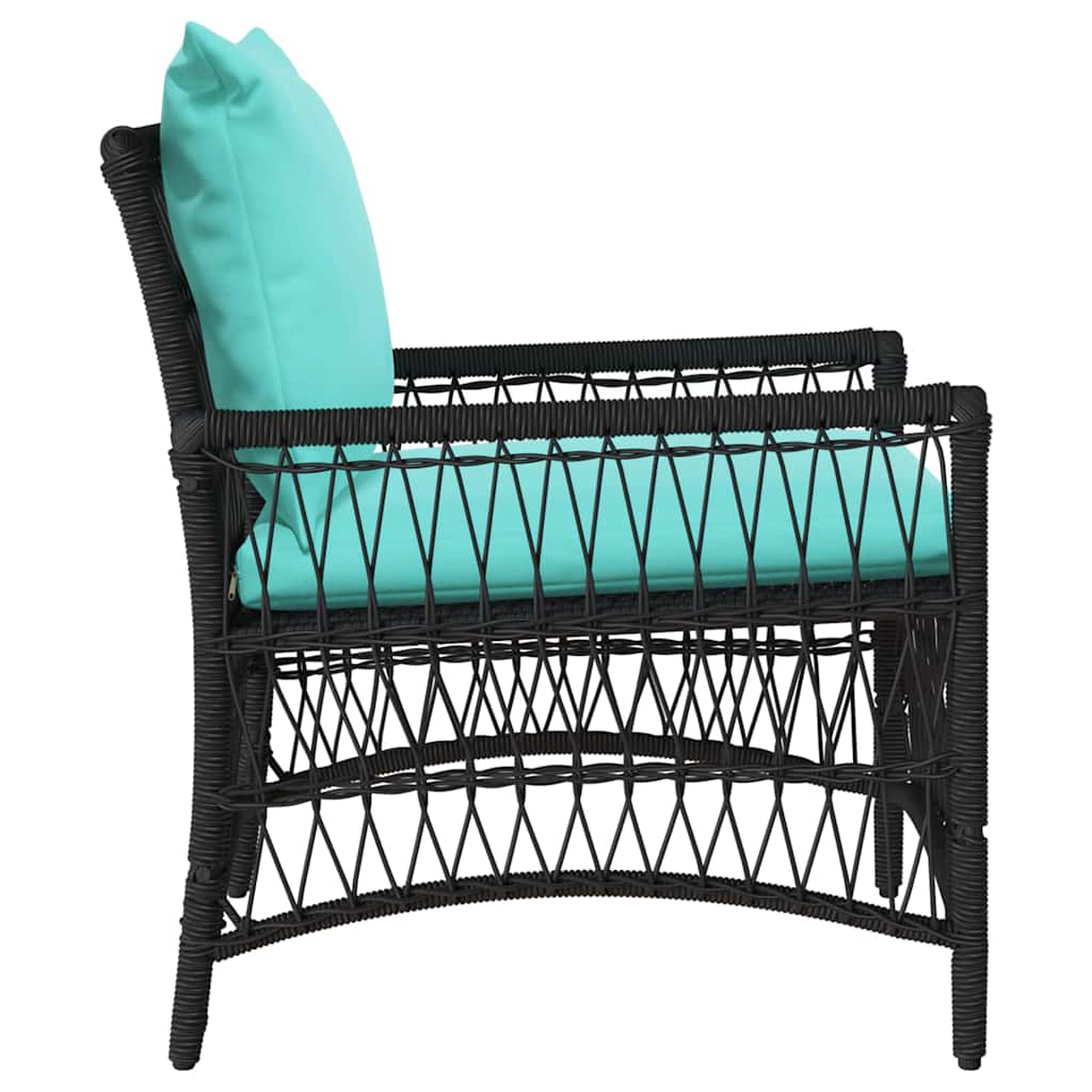 Gartenstuhl Schwarz 60 x 70 x 78 cm Poly-Rattan